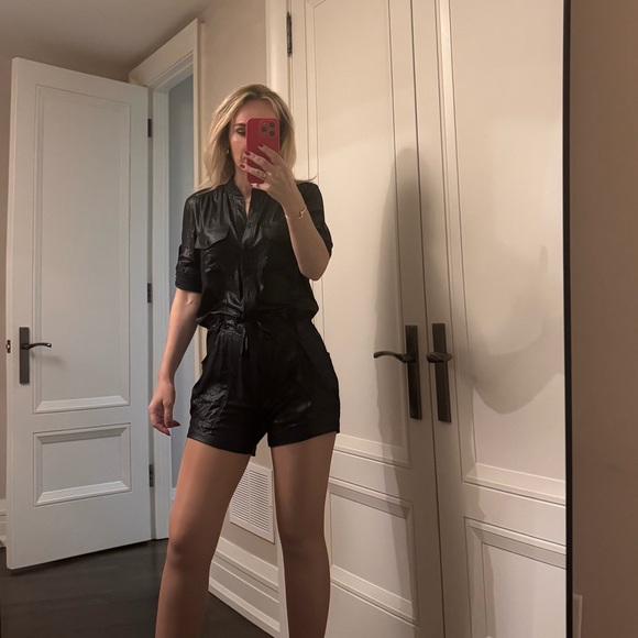 BCBGMaxAzria Shiny Romper - Picture 2 of 10